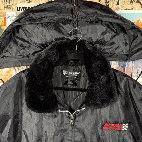 Tact Squad Advance Auto Parts Jacket XL Black Insulated‎ Faux Fur Collar Hood - Picture 13 of 16